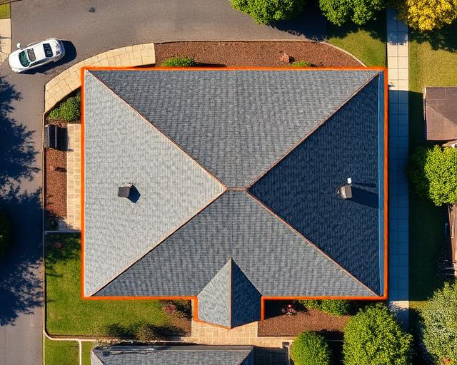 Example roof trace on satellite imagery